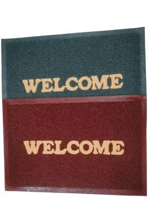AMRO BEAUTILITY NEEDS Set Of 2 Brown & Grey 650 GSM Anti-Skid Rubber Waterproof Doormats