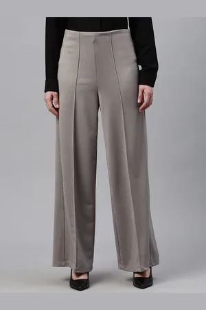 De Moza Women Tan Loose Fit High-Rise Parallel Trouser
