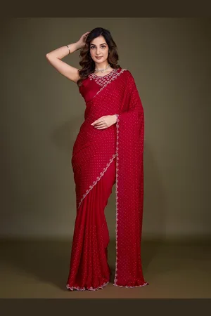 Trendmalls Embellished Beads and Stones Heavy Work Saree