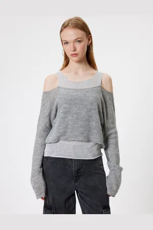Koton Women Solid Round Neck Acrylic T-shirt