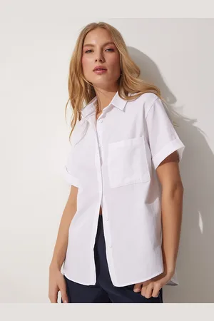 Happiness istanbul Spread Collar Short Sleeves Skinny Fit Casual Shirt