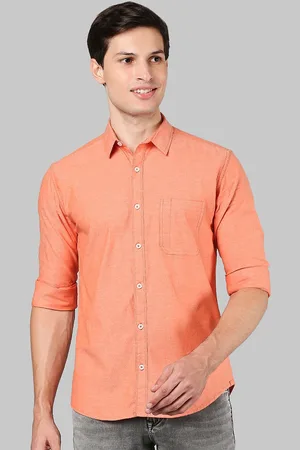 Park Avenue Men Orange Slim Fit Casual Shirt