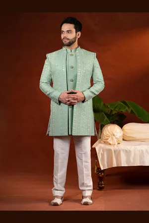 TheEthnic.Co Embroidered Sherwani Set