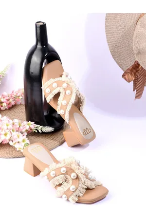 THE WHITE POLE Embellished Block Heels