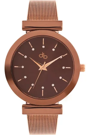 DressBerry Women Brass Mother of Pearl Dial & Straps Analogue Watch DB17-3G