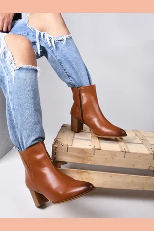 SHUZ TOUCH Women Block Heeled Mid-Top Regular Boots