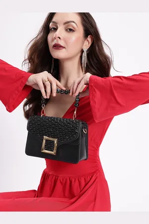 DressBerry Bubble Textured Structured Satchel