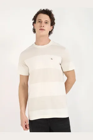 Calvin Klein Men Striped Round Neck Cotton T-shirt