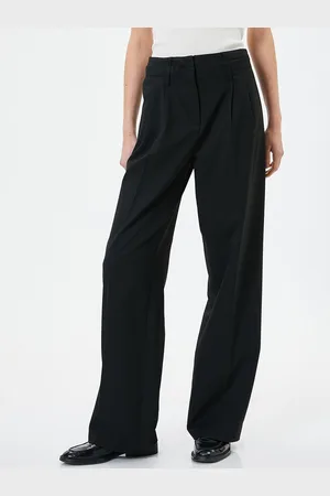 Koton Women Mid Rise Parallel Trousers