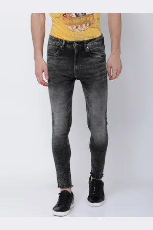 LocoMotive Men Black & Grey Slim Fit Mid-Rise Clean Look Jeans