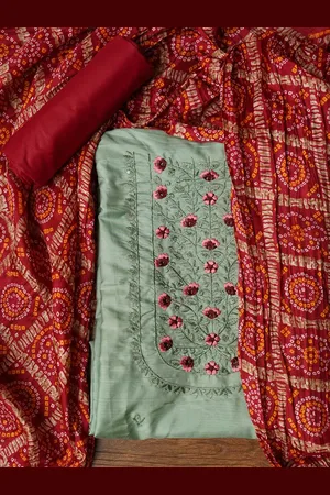 Jaipur Unstitched Printed Pure Cotton Dress Material With Dupatta