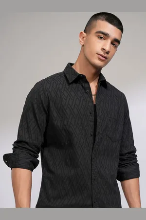 Highlander Men Textured Embroidered Casual Shirt