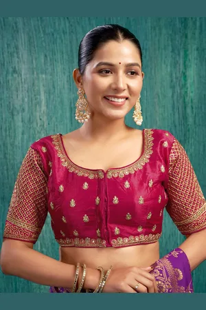 Kalini Women Embroidered Ready To Wear Saree Blouse