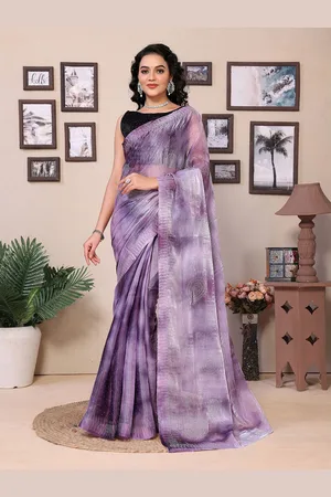 DIVASTRI Tie and Dye Beads and Stones Art Silk Saree