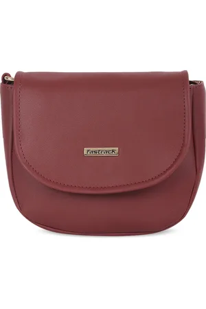 Fastrack Maroon PU Half Moon Sling Bag