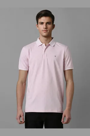 Louis Philippe Men Geometric Printed Polo Collar Cotton Slim Fit T-shirt