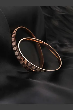 Priyaasi Set Of 2 Rose Gold-Plated Handcrafted Bangles