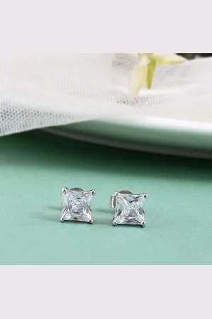 Studio Voylla Women 925 Sterling Silver Contemporary Studs Earrings
