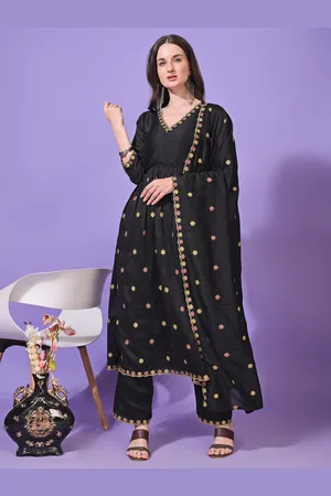 Kalini Women Ethnic Motifs Embroidered Regular Kurta with Palazzos & With Dupatta