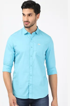 Lee Men Blue Classic Slim Fit Cotton Casual Shirt