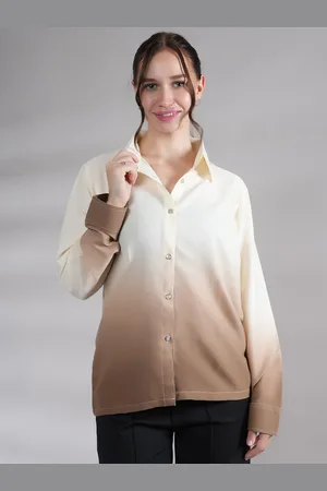 BAESD Women Comfort Cutaway Collar Dyed Crepe Casual Shirt