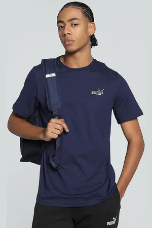 PUMA Men Graphics Logo Brand Logo Printed Pure Cotton Short Sleeve T-Shirt