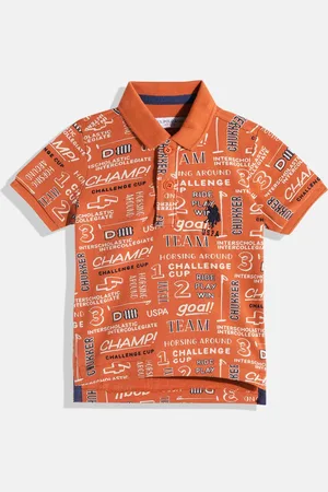 Ralph Lauren Boys Typography Printed Polo Collar Pure Cotton T-shirt