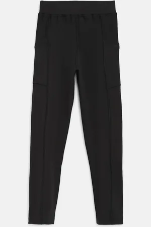 Chimprala Girls Black Solid Sports Tights