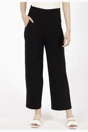 Spiffy Women Solid Smart Loose Fit Mid-Rise Cropped Regular Trousers