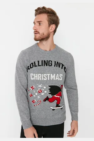 Trendyol Men Typography Printed Pullover