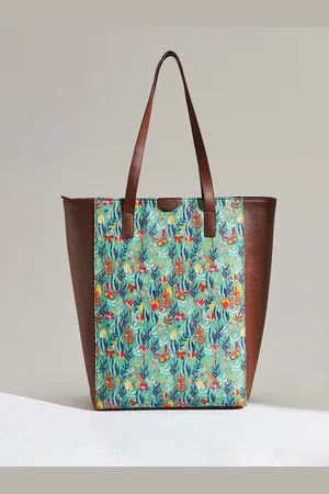 TEAL Printed Oversized Shopper Tote Bag