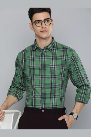 Indian Terrain Men Chiseled Slim Fit Opaque Checked Semiformal Shirt