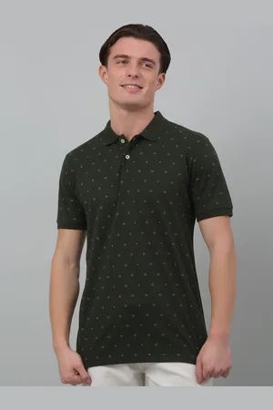 CANTABIL Geometric Printed Polo Collar Half Sleeves Cotton T-Shirt
