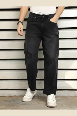 High Star Men Relaxed Fit Mid-Rise Mildly Distressed Light Fade Jeans