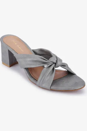 Mast & Harbour Grey Open Back Block Heels
