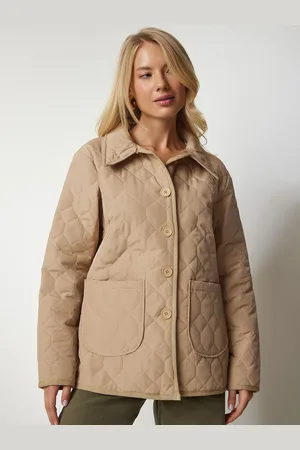 Happiness istanbul Women Floral Longline Quilted Jacket with Embroidered