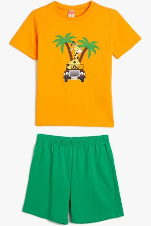 Koton Boys Printed Pure Cotton T-shirt With Shorts