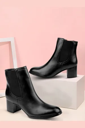 BXXY Women Faux Zipper High Ankle Boots and Chelsea Boot
