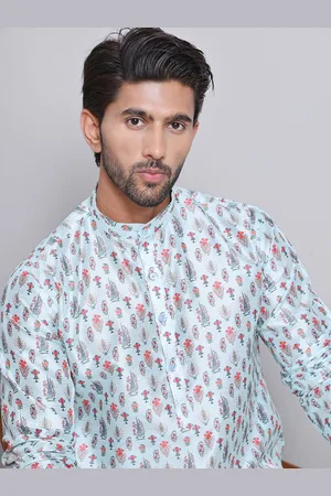 Jompers Floral Printed Regular Silk Straight Kurta