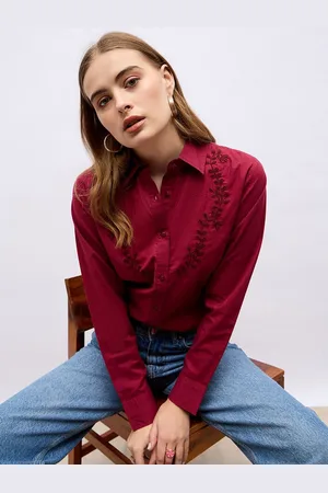 Styli Women Spread Collar Floral Printed Cotton Casual Shirt
