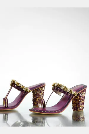 Signature Ethnic Embelllished Block Heels
