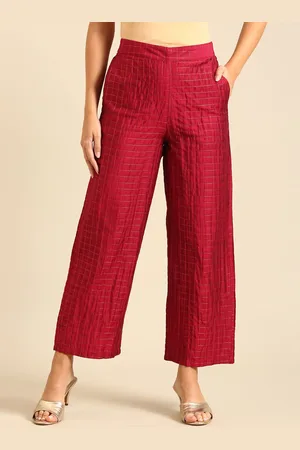 De Moza Women Striped Regular Fit Trousers