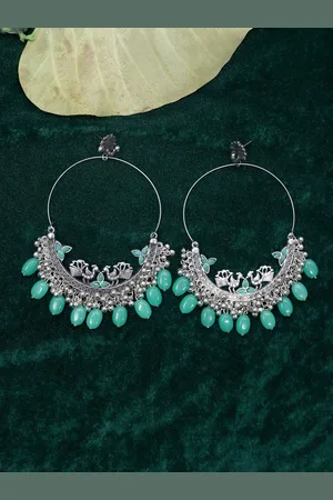 Krelin Sea Green Classic Chandbalis Earrings