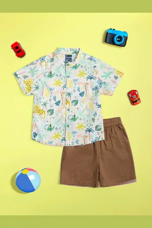 Nauti Nati Boys Printed Shirt with Shorts