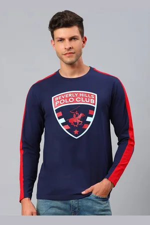 Beverly Hills Polo Club Men Navy Blue Typography Printed T-shirt