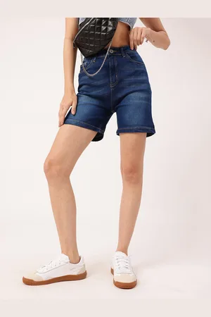 DressBerry Women Street Cool Faded Denim Shorts