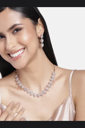 ESTELE Rose Gold Plated CZ Precious Pears Jewellery Set