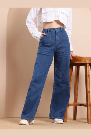 Mast & Harbour Women Pure Cotton Wide Leg Jeans