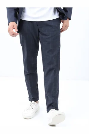 Highlander Men Elasticated Waist Band and Turn Up Hem Smart Formal Trouser