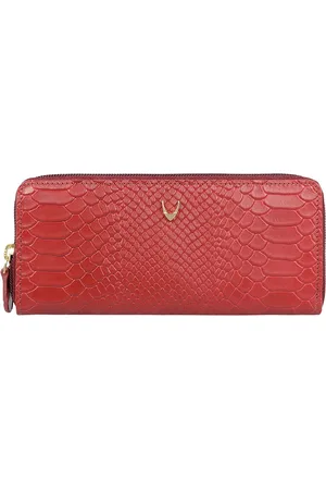 Hidesign Women Red Textured Leather Zip Around Wallet